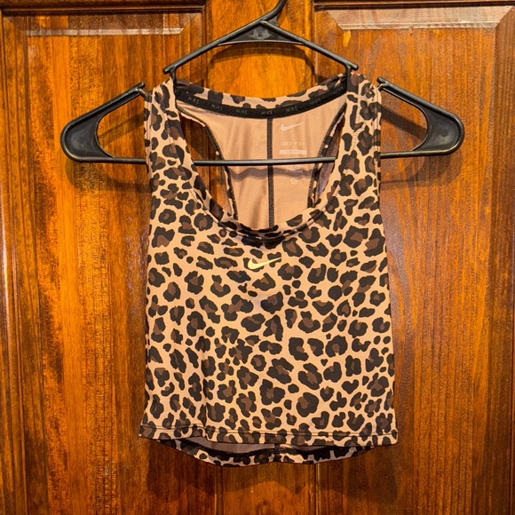 Nike Tops - Nike Leopard Print Crop Top - Brown and Black